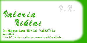 valeria niklai business card